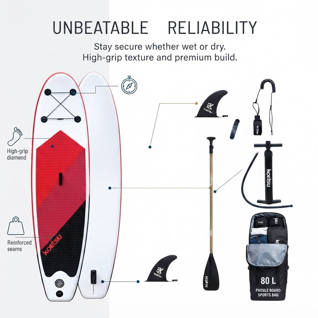 AirowMarine Explorer 10'6" Inflatable SUP Paddleboard Package – Premium Drop-Stitch PVC – detail view