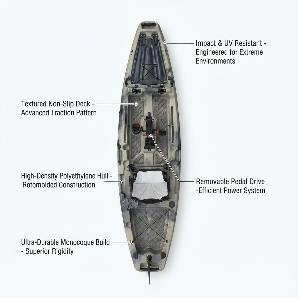 AirowMarine 320cm Rotomolded Pedal Kayak – Propeller Drive, Polyethylene – detail view