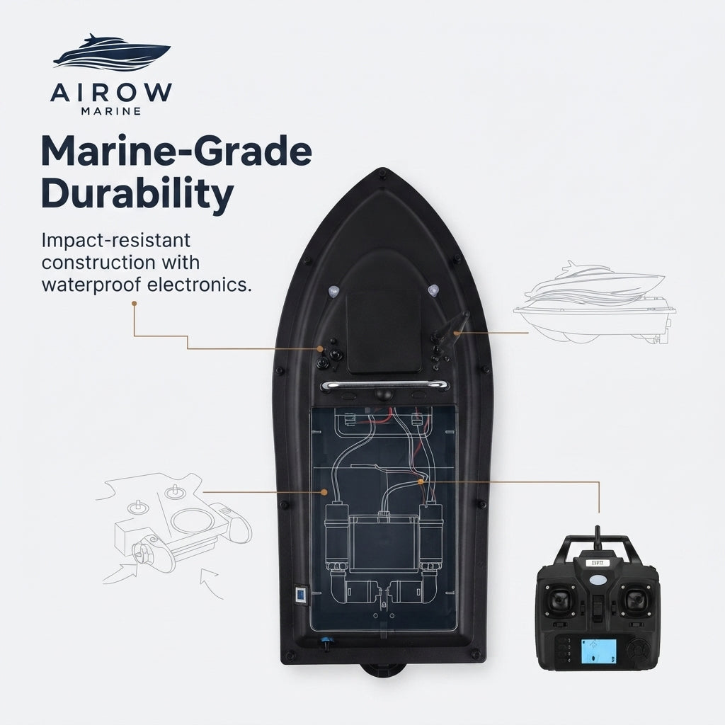 GPS-Guided Remote Bait Boat - 600m Range, 1.5kg Capacity