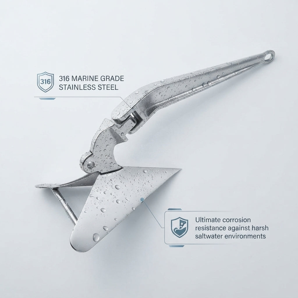 316 Stainless Steel Plow Anchor – High-Grip Marine Anchoring System