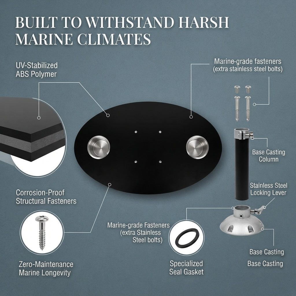 Marine Pedestal Table – Weatherproof ABS Top & Quick-Release