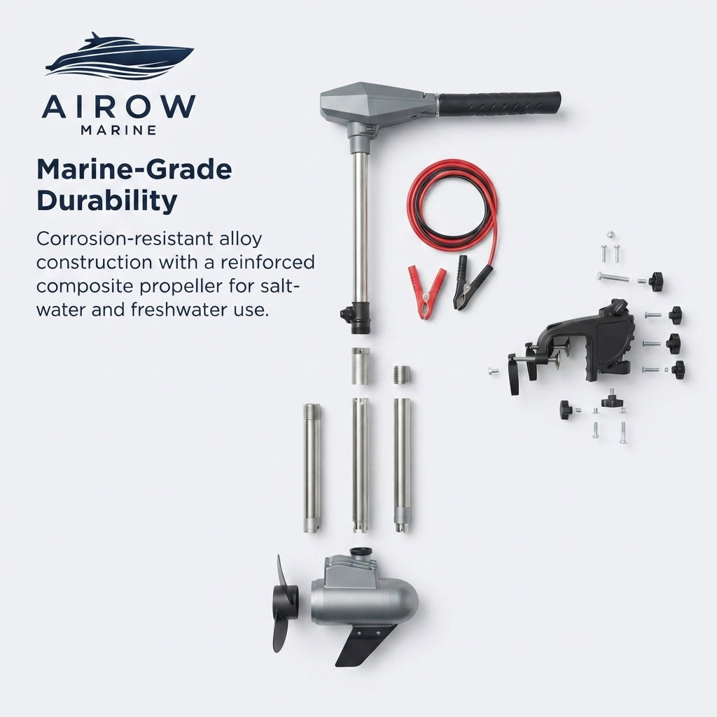 Airow Marine 12V/24V Electric Trolling Motor - Quiet Transom Outboard
