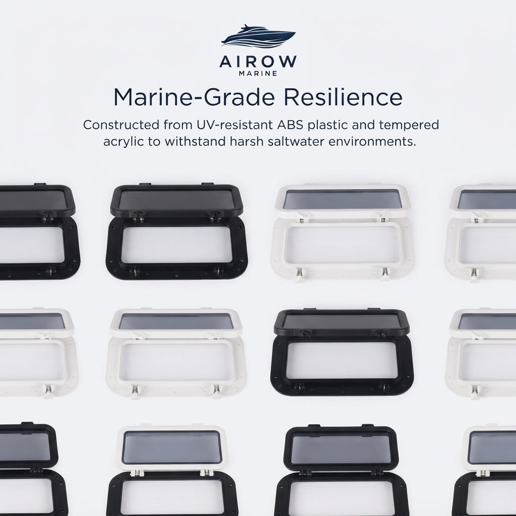Rectangular Marine Porthole - Watertight ABS Yacht Window 400x200mm