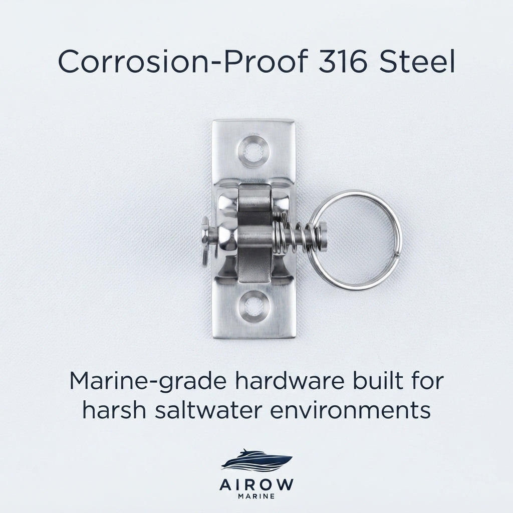 316 Marine Stainless Steel Quick-Release Pin Awning Mount Base