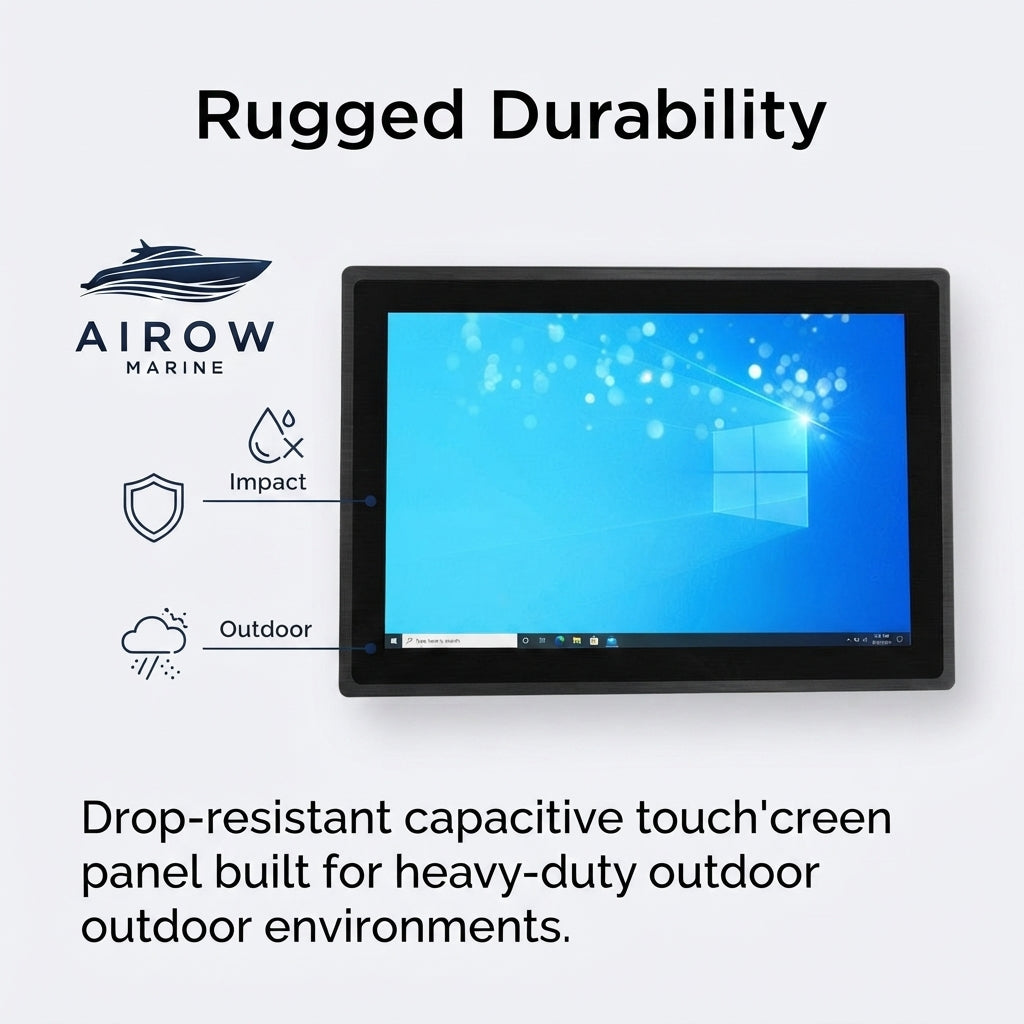 Airow Marine 21.5-Inch Waterproof Touchscreen Display - 1000 Nits IP67 (FHD)