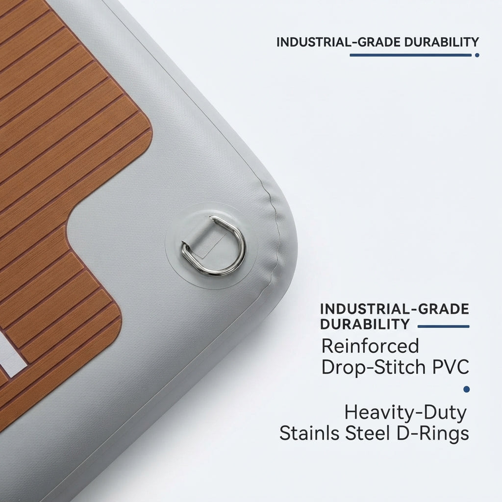 Marine-Grade Inflatable Floating Platform - Drop-Stitch PVC & Non-Slip Deck