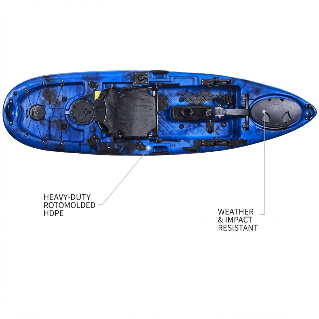 AirowMarine Angler 3.16m Pedal Fishing Kayak – Rotomolded HDPE – detail view