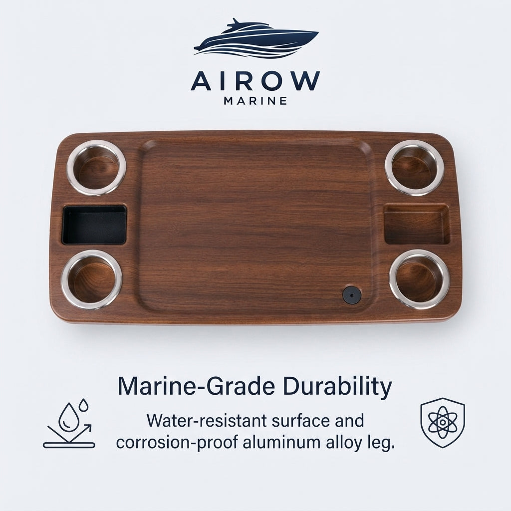 Airow Marine Rotatable RV & Yacht Pedestal Table - UV-Resistant ABS (86x46cm)