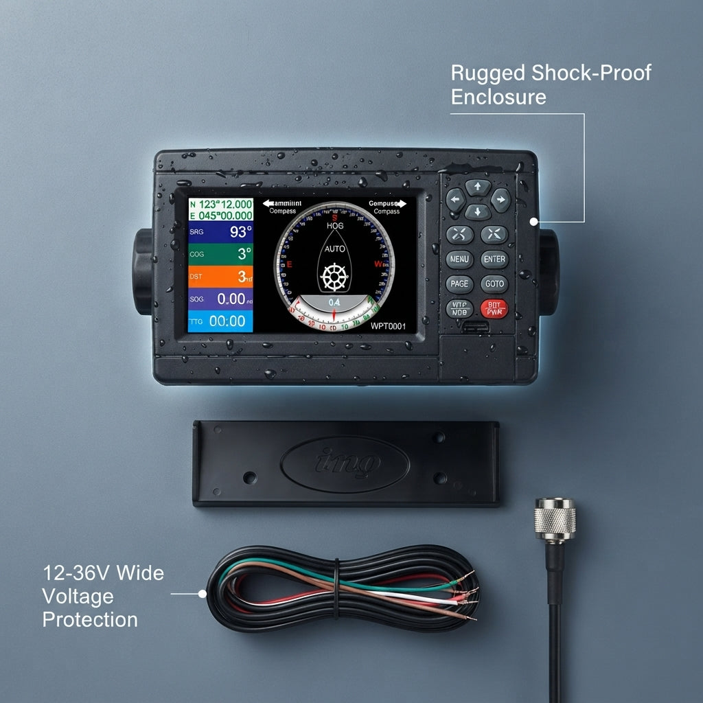 AirowMarine 5-Inch Dual-Mode GPS/Beidou Marine Chart Plotter - IPX6 Waterproof Navigation System