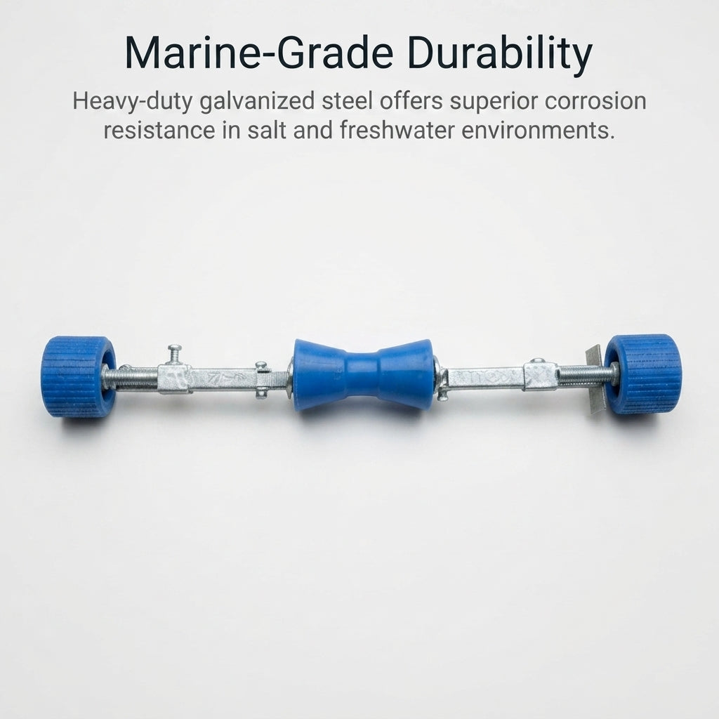 Adjustable Boat Trailer Roller Assembly - Galvanized Steel & High-Density Polymer