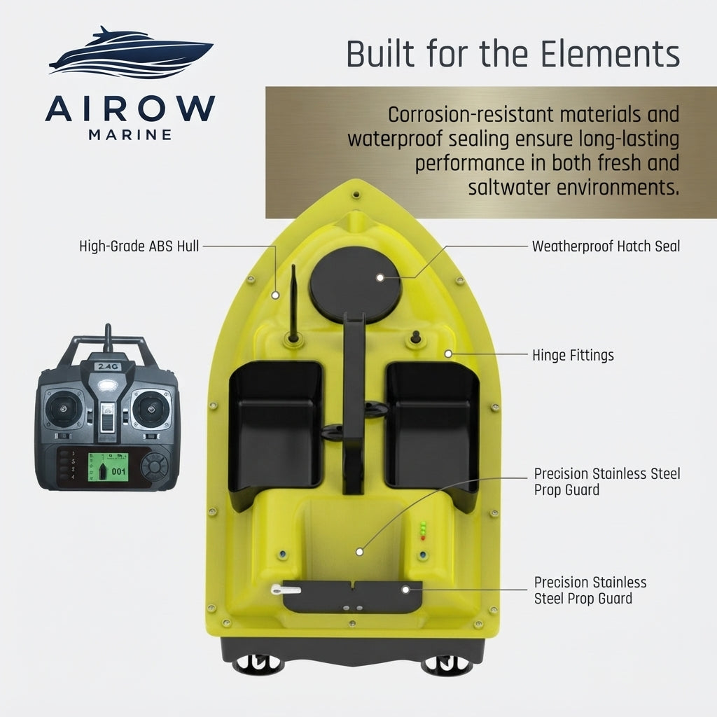 AirMarine GPS Smart Bait Boat - 3-Compartment, Fish Finder, Hook Retriever