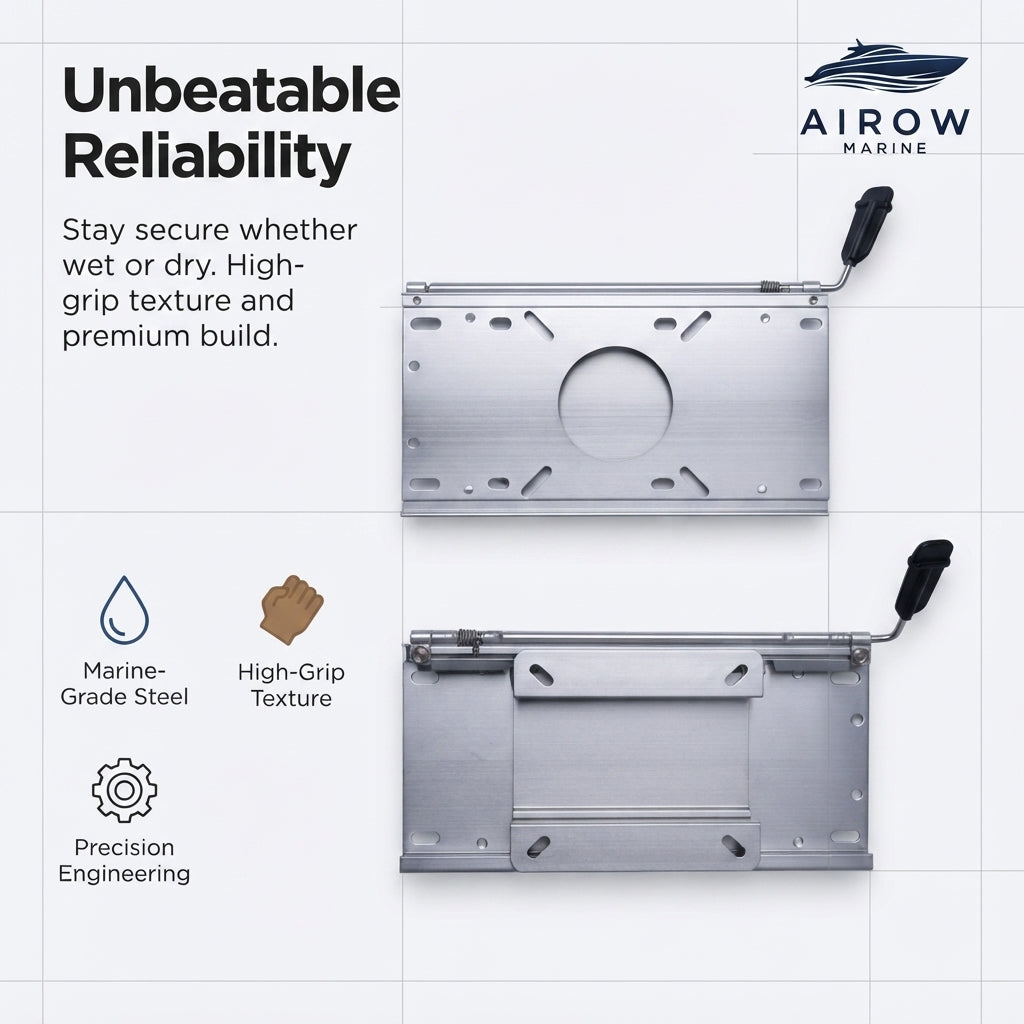 Airrow Marine Aluminum Alloy Seat Base Slides - Adjustable, Corrosion-Resistant