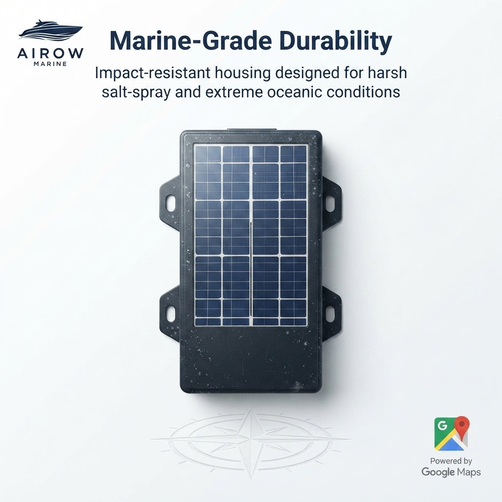 AirowMarine Solar GPS Tracking Terminal - IP68 Waterproof, Quad-Positioning, 4G LTE