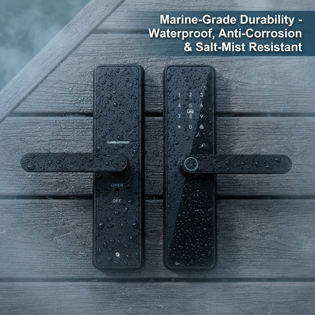 IP66 Waterproof Smart Door Lock – Fingerprint & PIN Access
