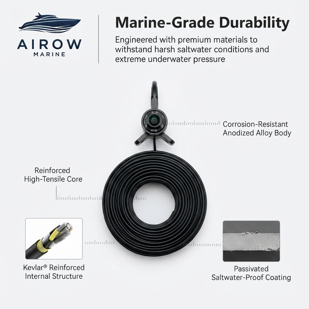 AirowMarine Underwater Fishing Camera - HD Night Vision System (25m)