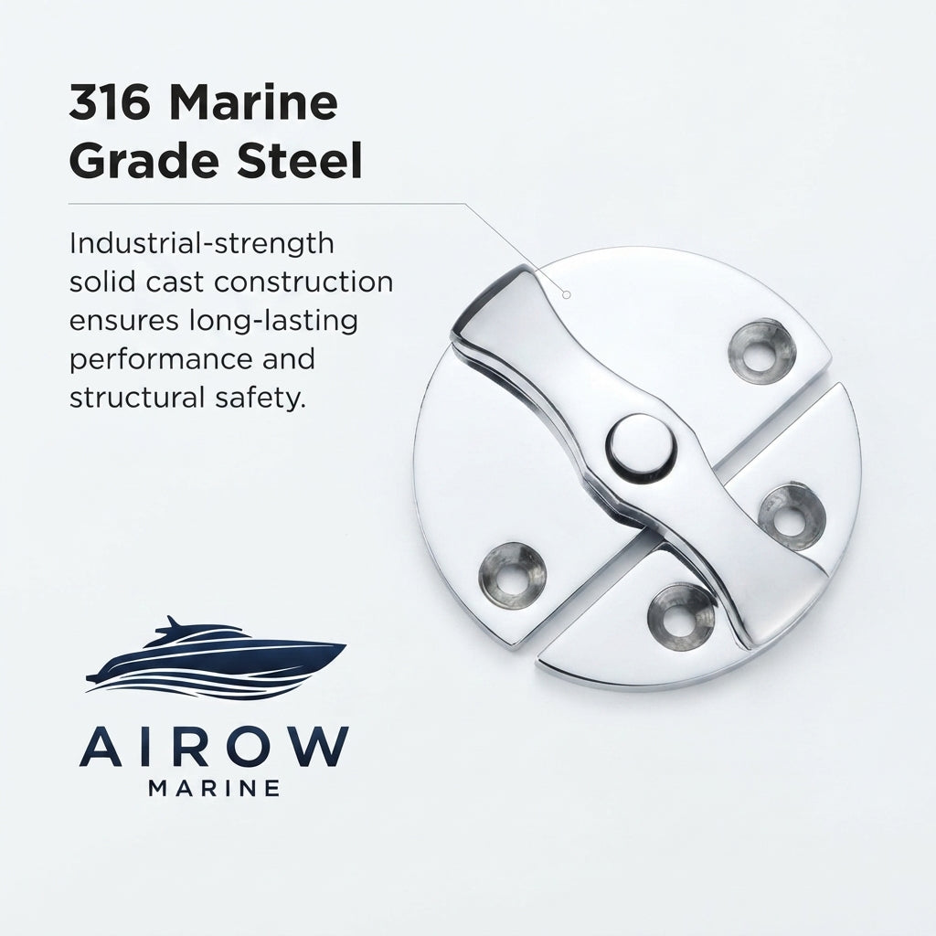 316 Stainless Steel Marine Flush Pull Latch - Mirror Polished (59mm)