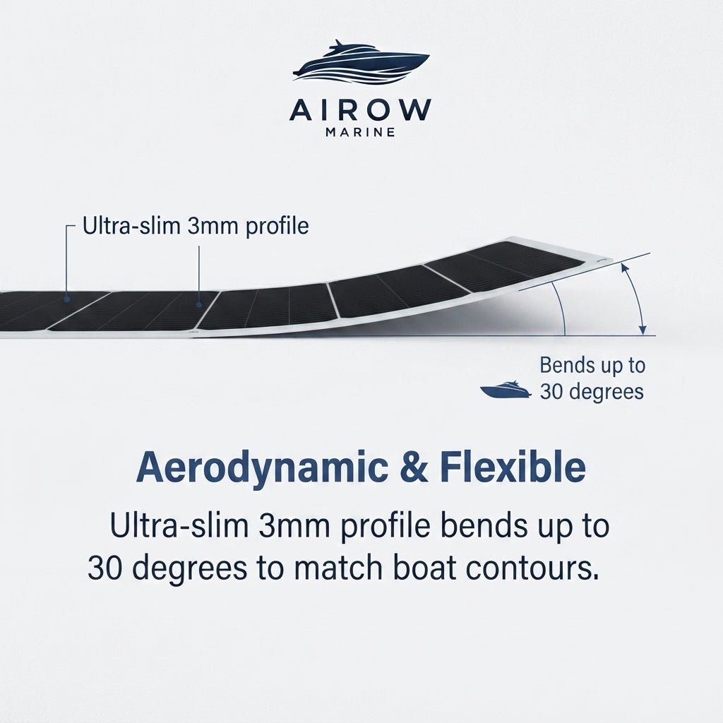 Flexible Marine Solar Panel - 200W Monocrystalline Curved (1570x700mm)