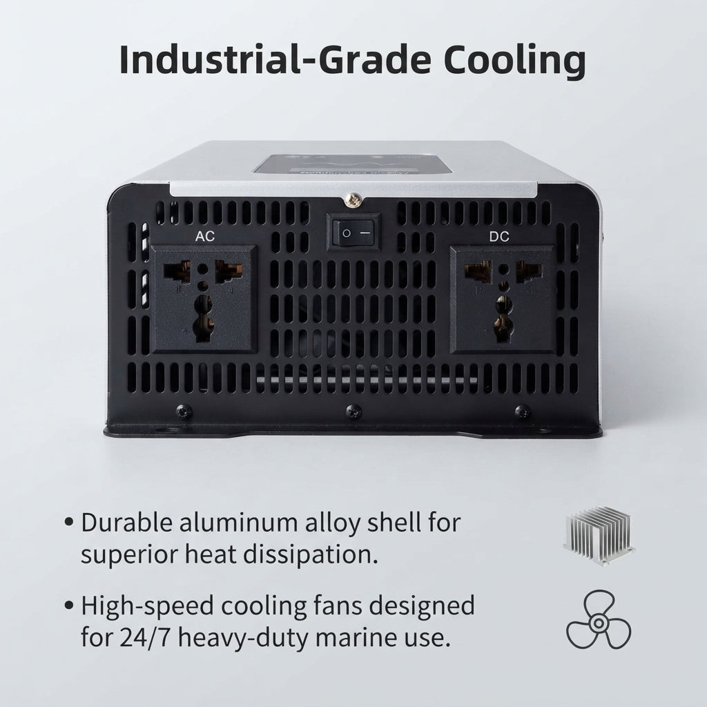 Marine & PV Pure Sine Wave Inverter - 10000W Peak, Multi-Voltage 220V Output