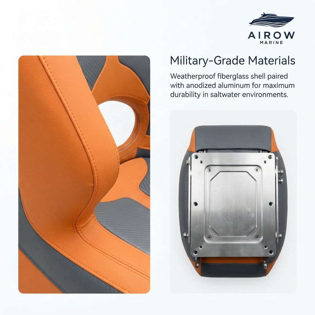 Airow Marine Premium Flip-Up Bolster Helm Seat - 150kg Capacity