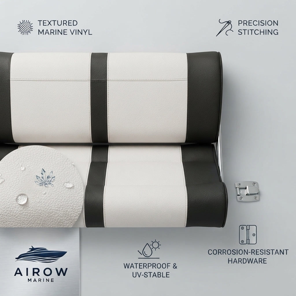 Airow Marine Double Reversible Pilot Seat - UV-Resistant Vinyl (92cm)