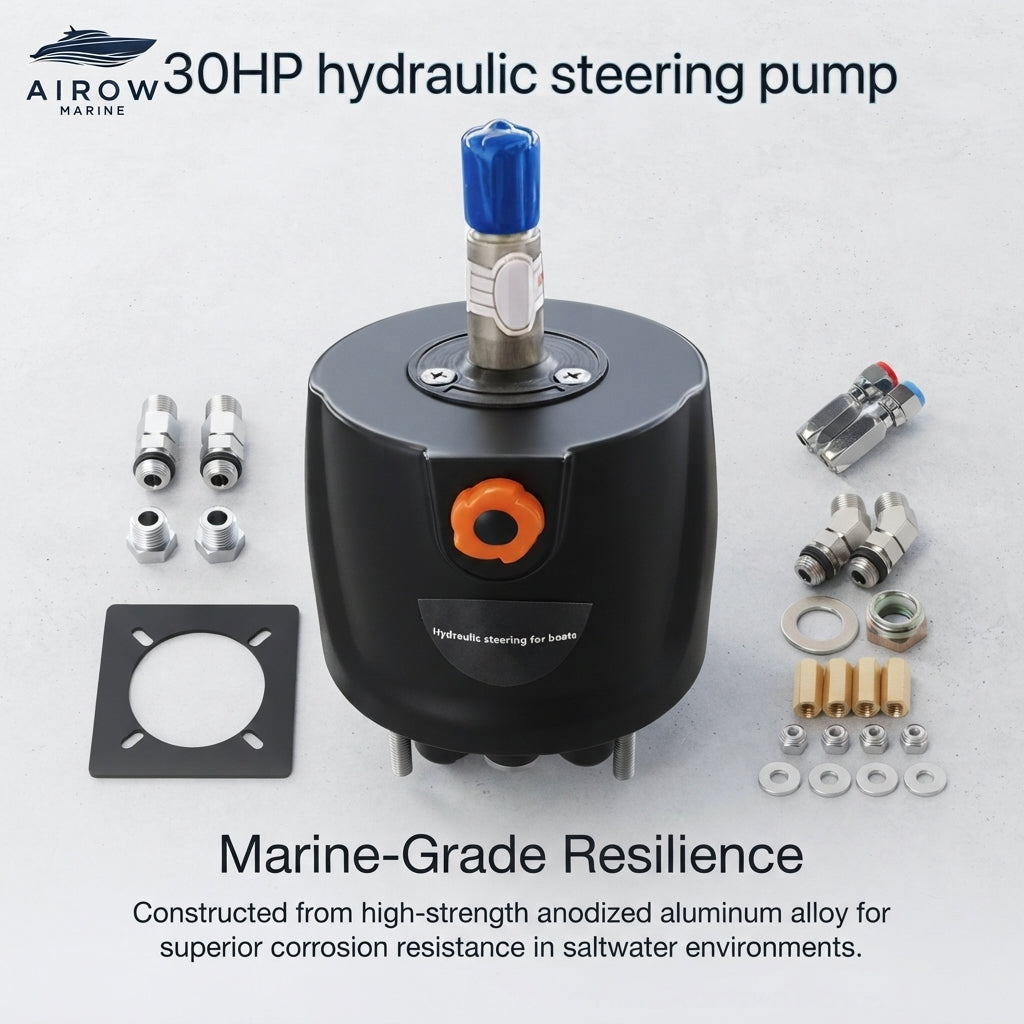 Airow Marine Outboard Hydraulic Steering Helm Pump - 20cc/rev 300HP (Front-Mount)