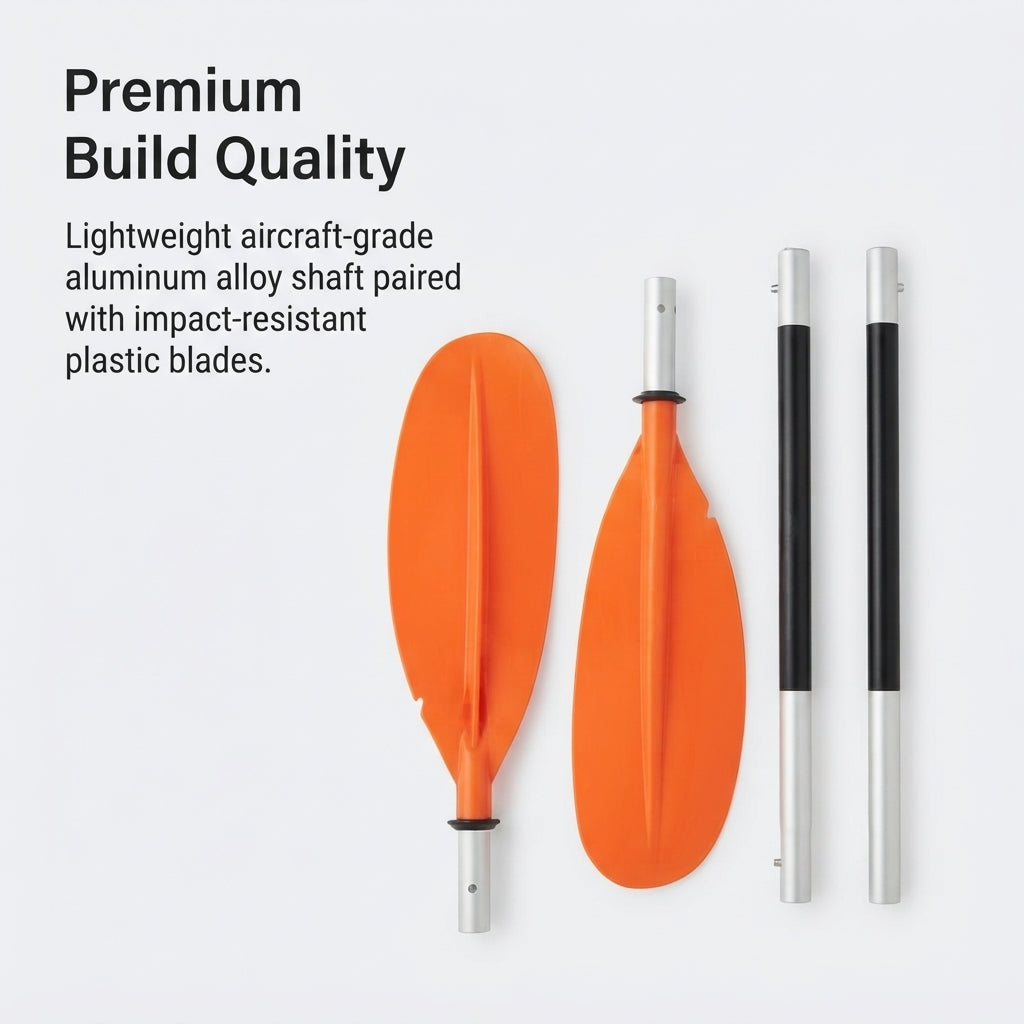 4-Section Modular Kayak Canoe Paddle - Aluminum Shaft & High-Impact Blades