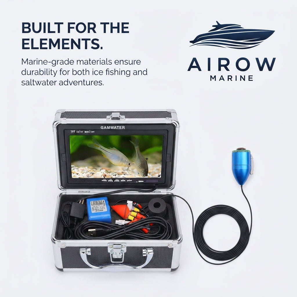 AirowMarine 7-Inch HD Underwater Fishing Camera Kit - Saltwater-Ready (20m Cable)
