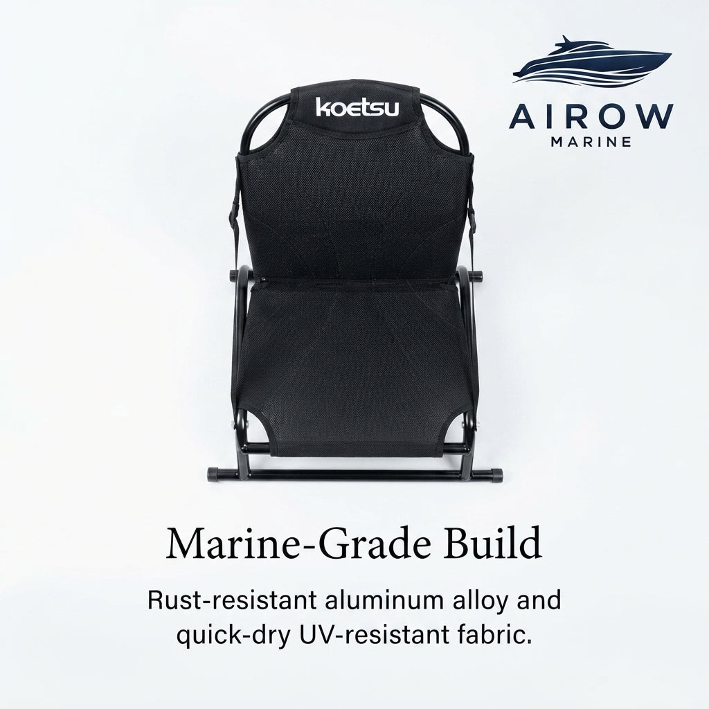 AirowMarine Koetsu Adjustable Kayak Fishing Seat - Breathable Mesh (56x58.5CM)