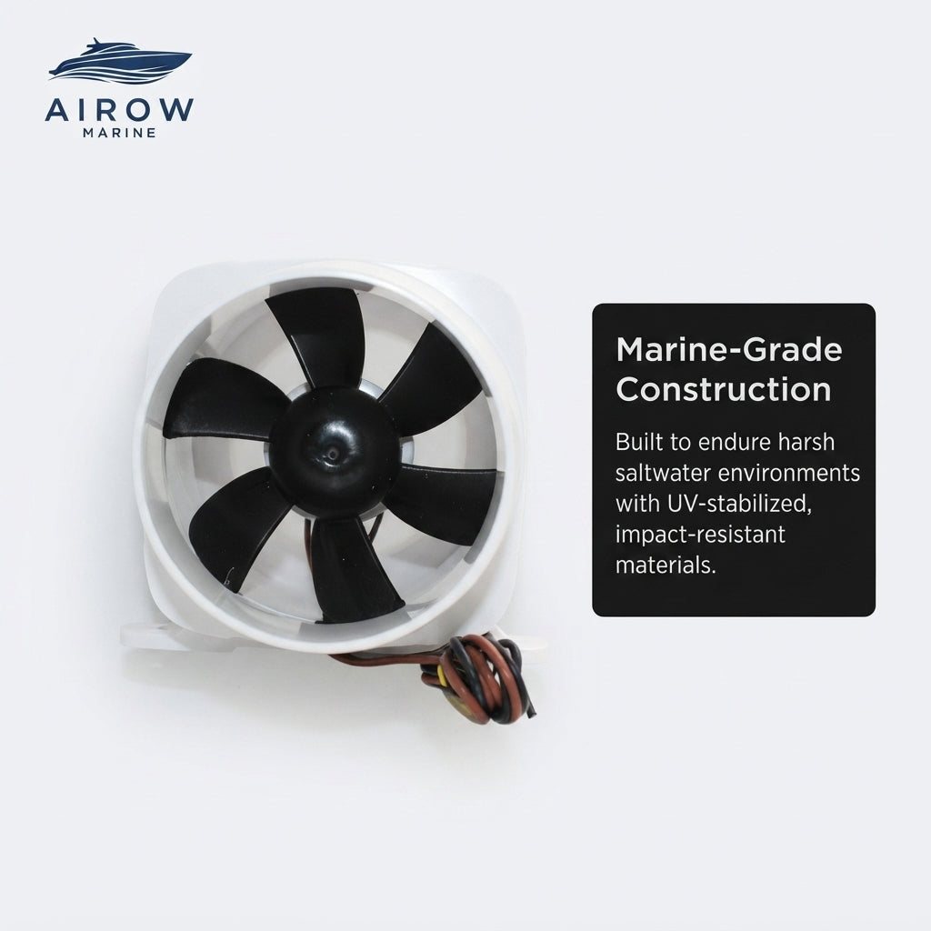Airow Marine 3-4" DC In-Line Blower Fan - 130-270 CFM, 12V/24V