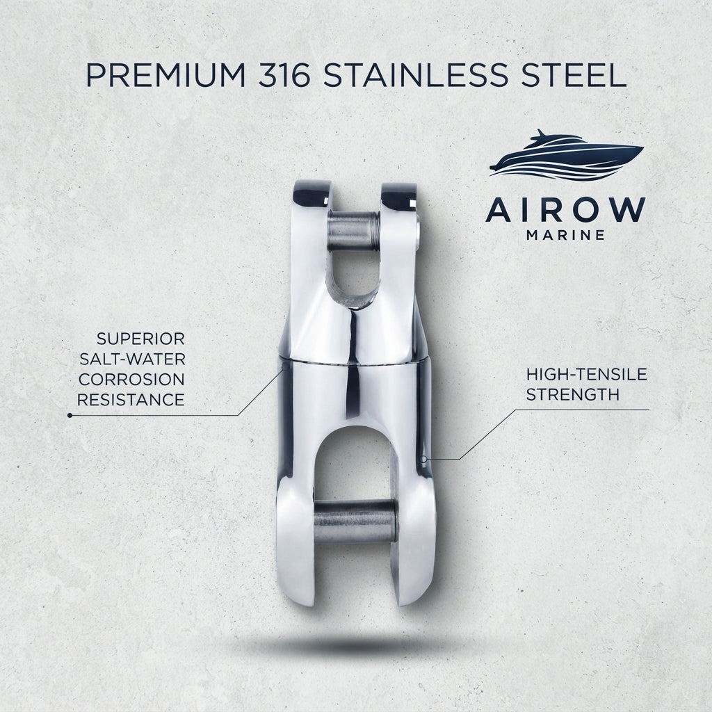 Heavy-Duty 316 Stainless Steel Anchor Swivel Connector - Marine Grade (141mm)
