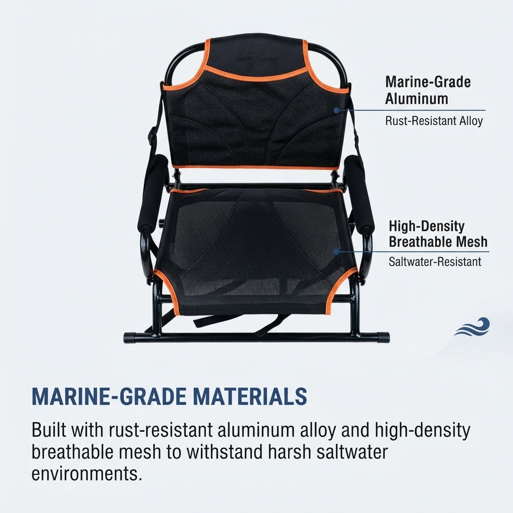 Portable Kayak Canoe Seat - Adjustable Aluminum Frame & Breathable Mesh