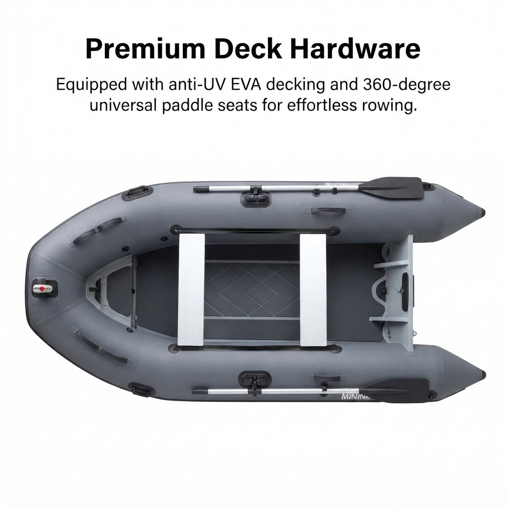 Airow Marine Aluminum V-Hull RIB Inflatable Fishing Boat - Saltwater Reinforced