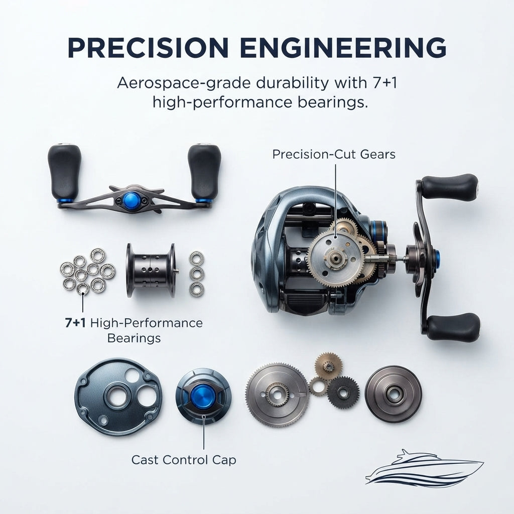 SLX DC Baitcasting Fishing Reel - Electronic I-DC4 Brake, 8.1:1 Ratio (195g)