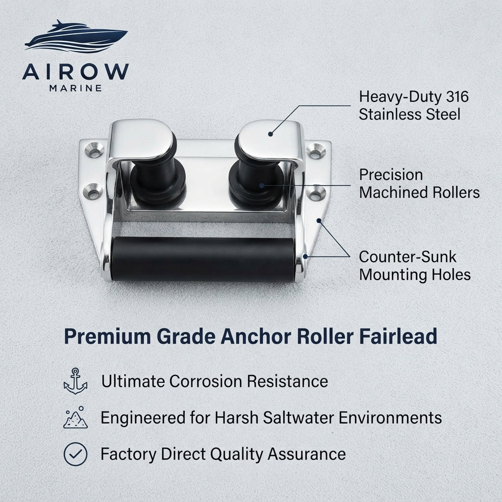 Airrow Marine Elite Yacht Anchor Roller - 316 SS, Delrin Rollers | 213mm