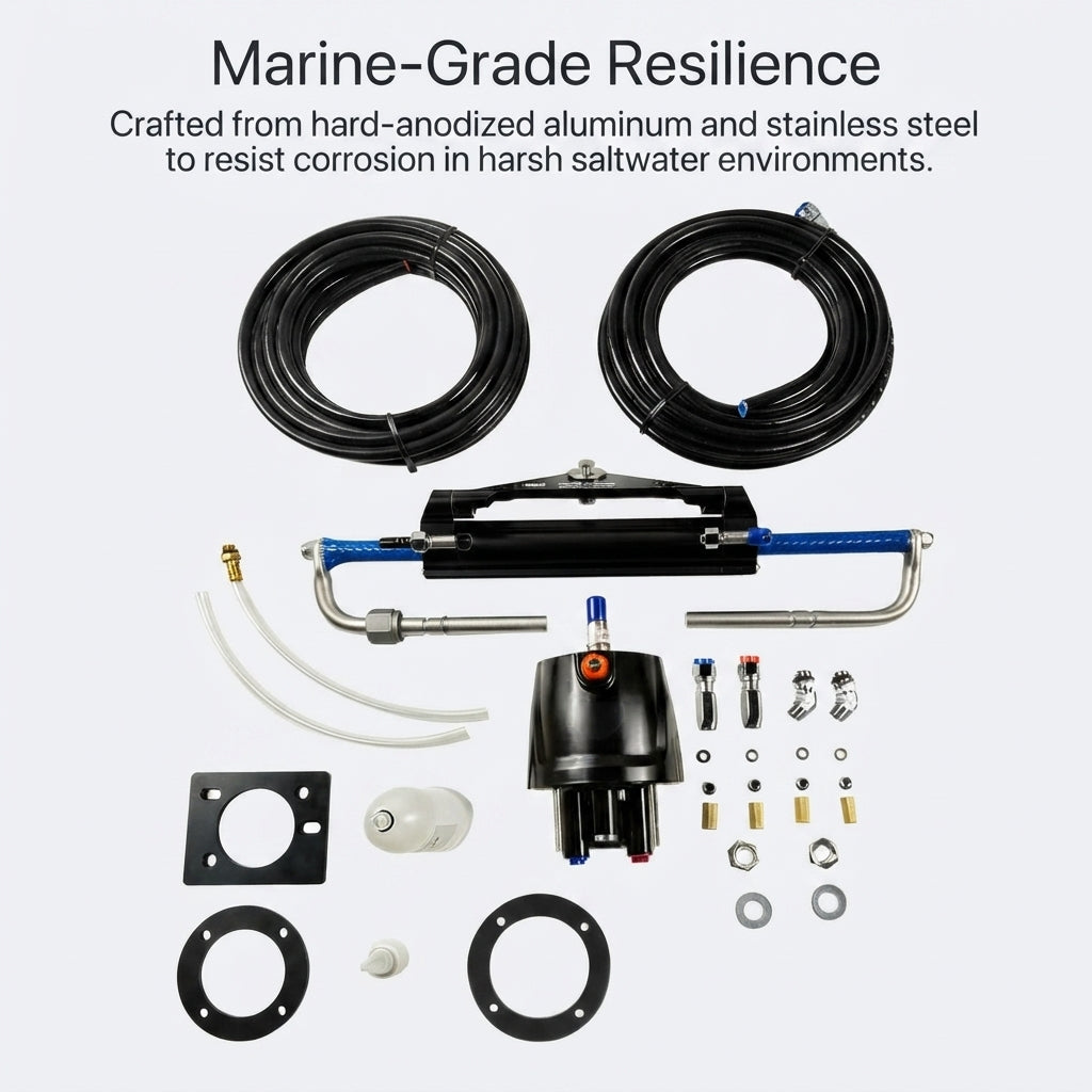 150HP Marine Hydraulic Steering System Kit - Outboard Motor Control