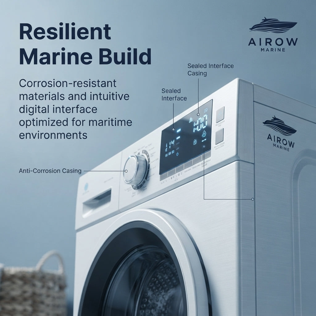 110V Front-Load Marine Washing Machine – 10KG Drum Capacity – detail view