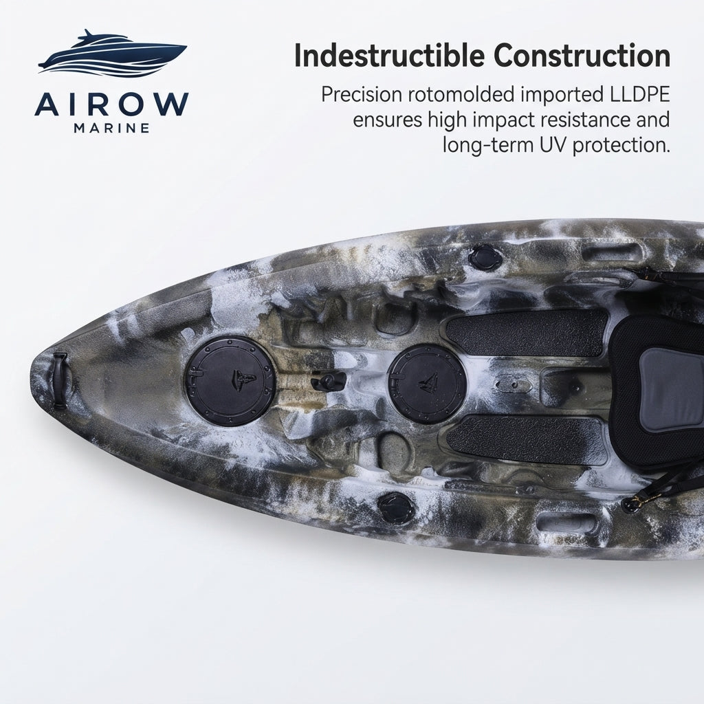 AirOwMarine Rotomolded Angler Kayak - LLDPE, 140kg Capacity (Single Person)