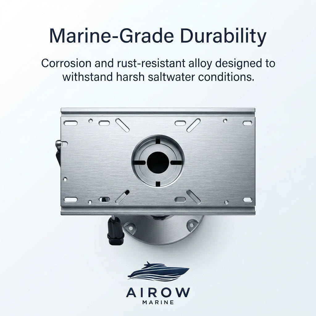 Airow Marine Pneumatic Adjustable Seat Base - Anodized Aluminum, 17-24"