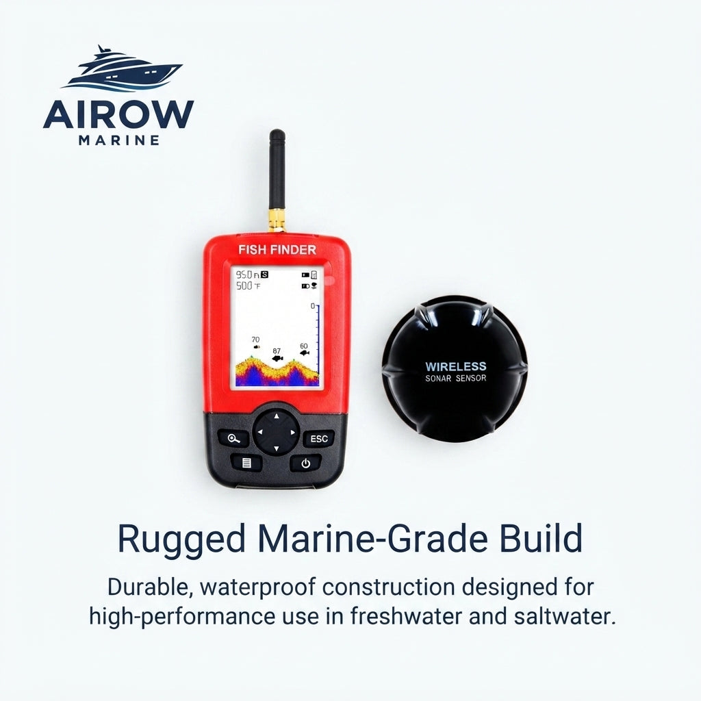 AirowMarine Wireless Sonar Fish Finder - HD Underwater Detector (Handheld)