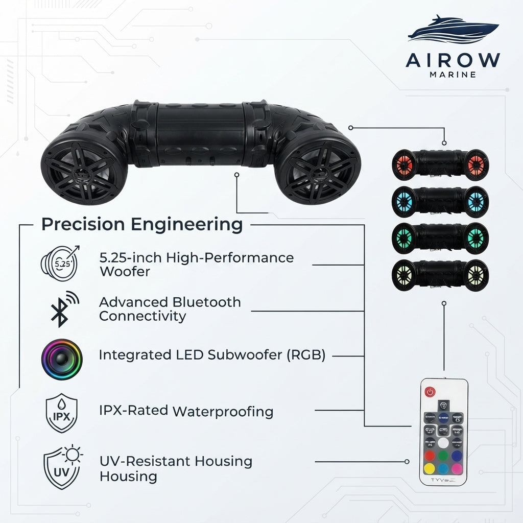 Airow Marine Bluetooth All-Terrain Speaker - 100W Peak (5.25-Inch)