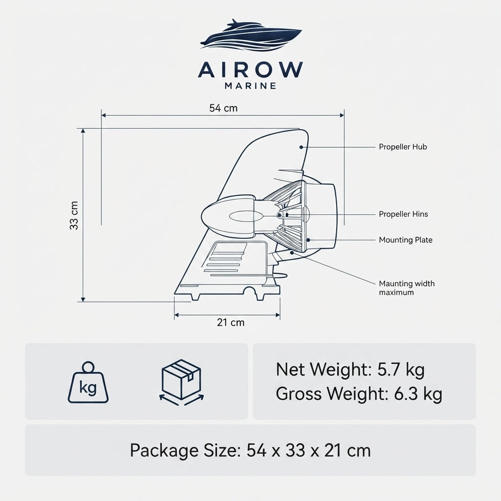 AIROW MARINE HERO Electric SUP & Kayak Propeller - 48V High-Torque Carbon Fiber Motor