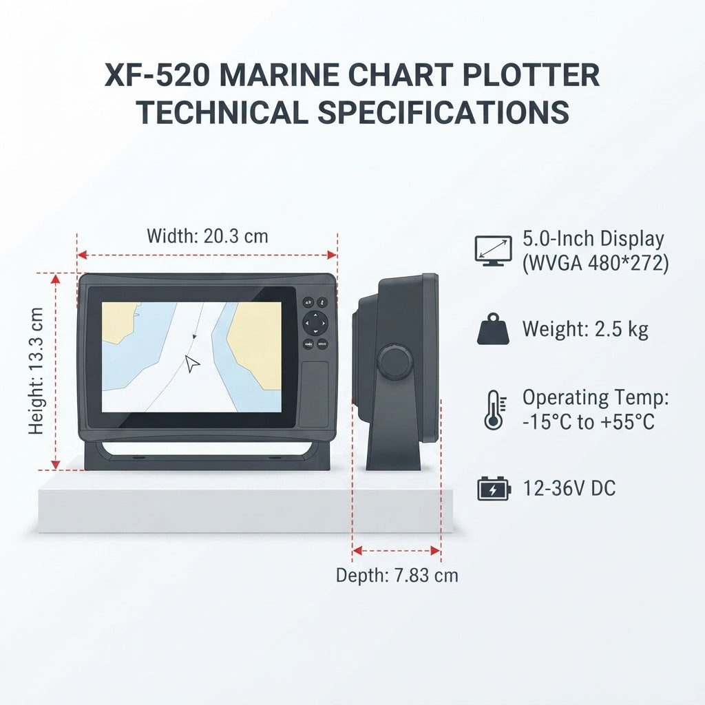 AirowMarine 5-Inch Dual-Mode GPS/Beidou Marine Chart Plotter - IPX6 Waterproof Navigation System