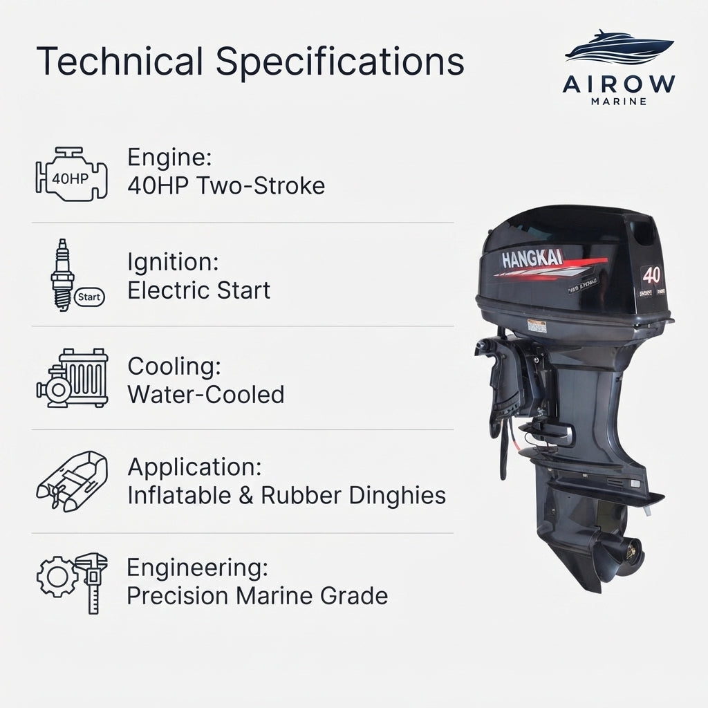 40HP 2-Stroke Outboard Motor - Hangkai Water-Cooled Tiller (40HP)