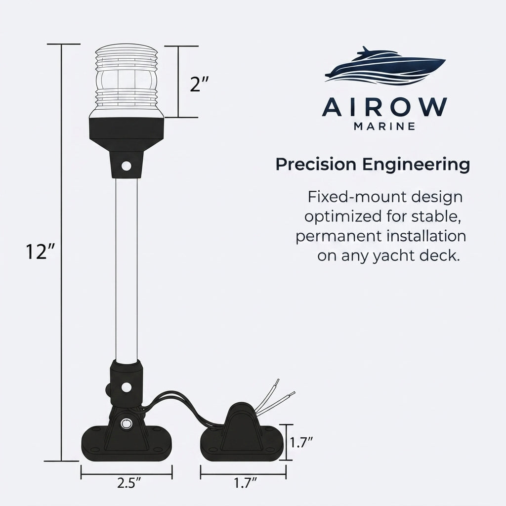 Adjustable Yacht All-Around Light - 5W LED 360° Visibility (12-inch)