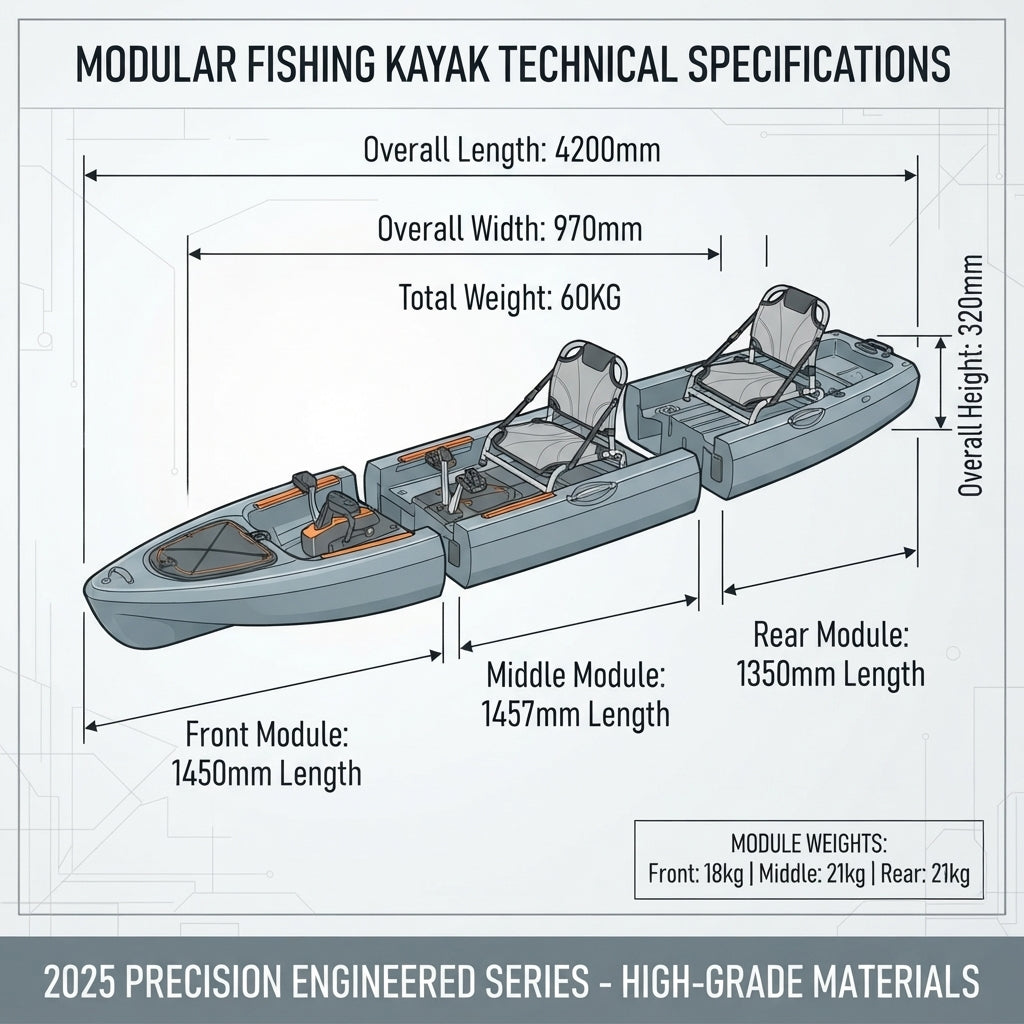 AirowMarine 2.8m Rotomolded Fishing Kayak – Precision Pedal Drive & Ergonomic Seat – dimensions and specifications