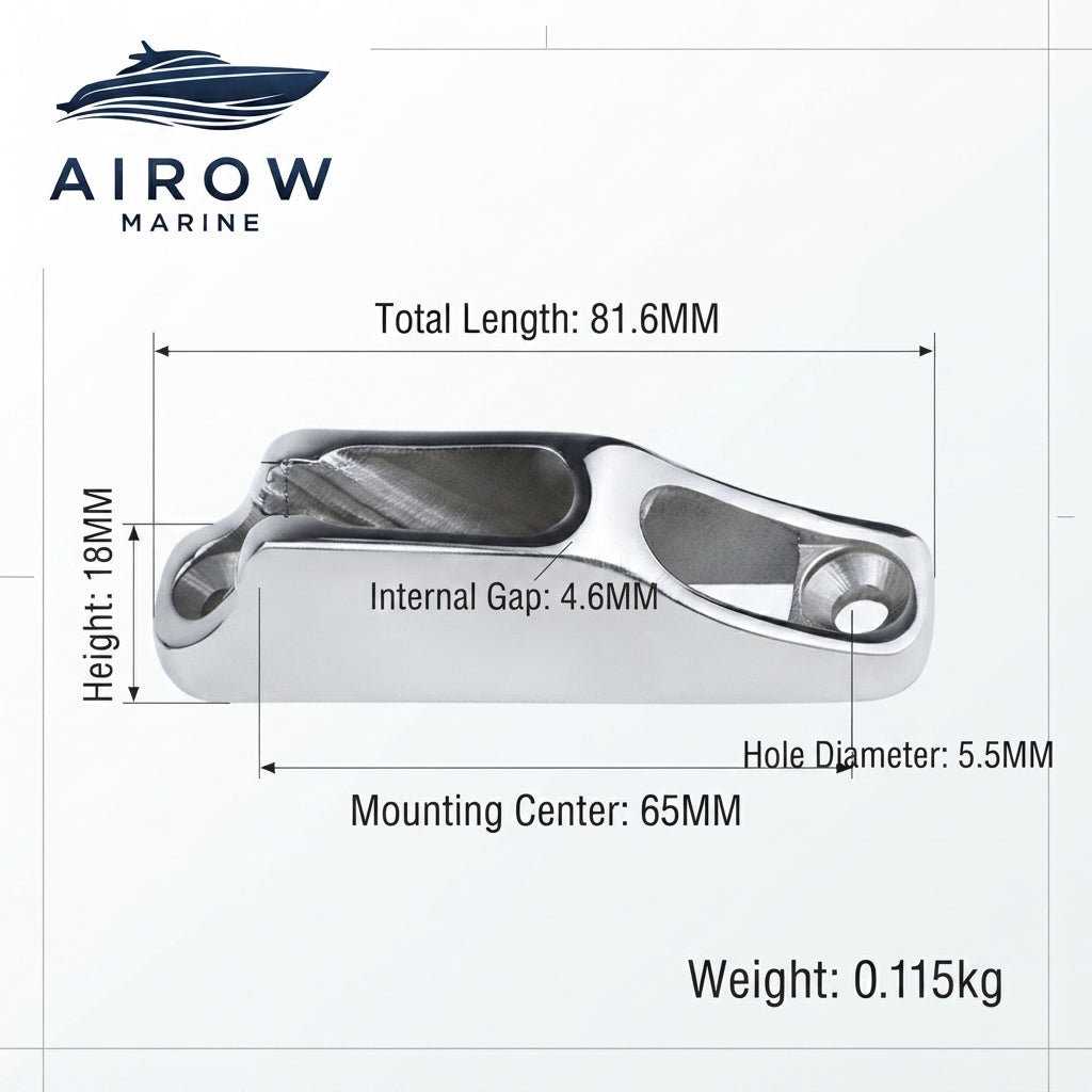 Airow Marine 316 Stainless Steel Rope Clamp - High-Load Sailboat & Yacht Line Retainer (81.6mm)