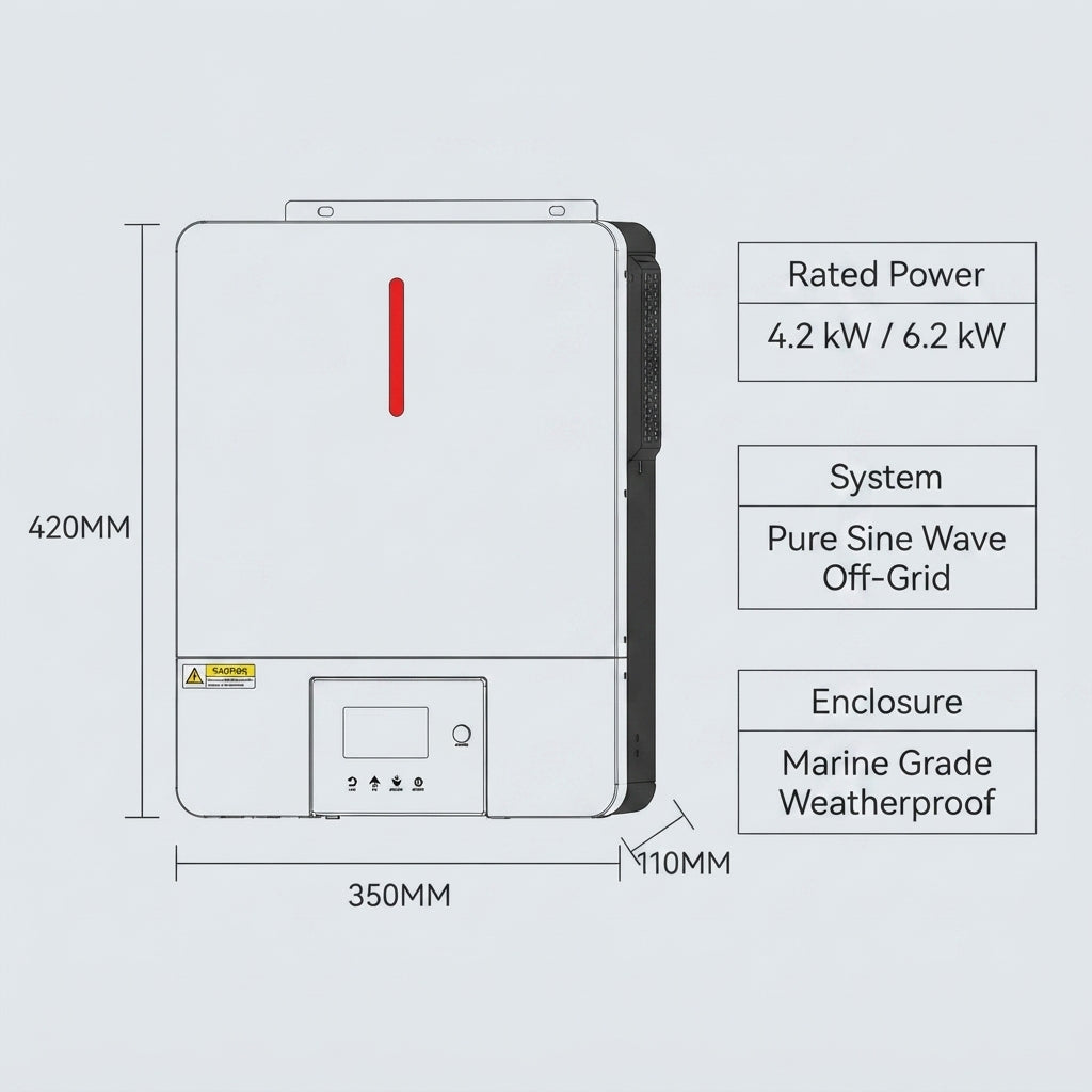 AirowMarine Marine PV Inverter-Controller - 4.2kW/6.2kW Off-Grid Pure Sine Wave Solar System
