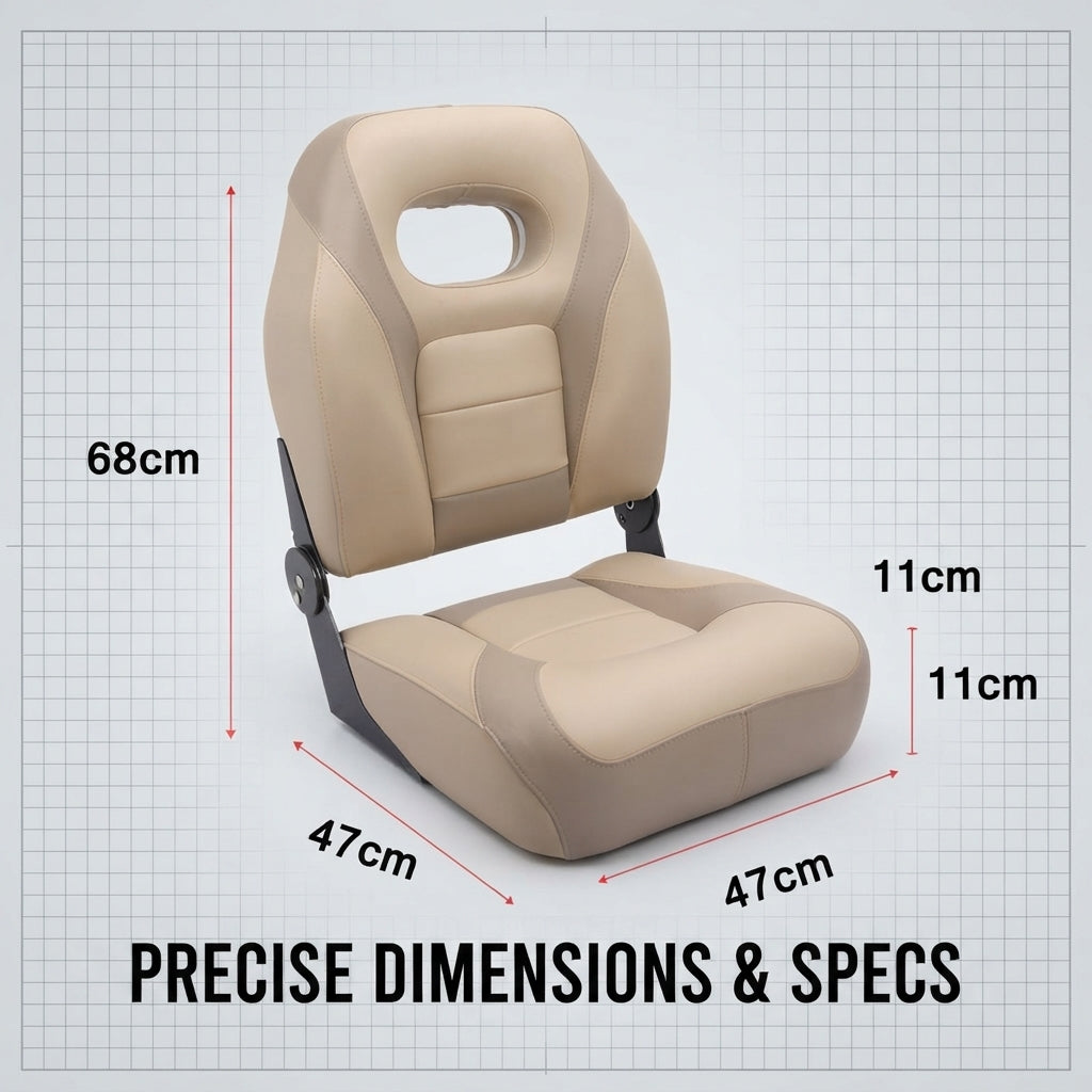 Foldable Marine Boat Seat – UV Resistant & ABYC Compliant Vinyl