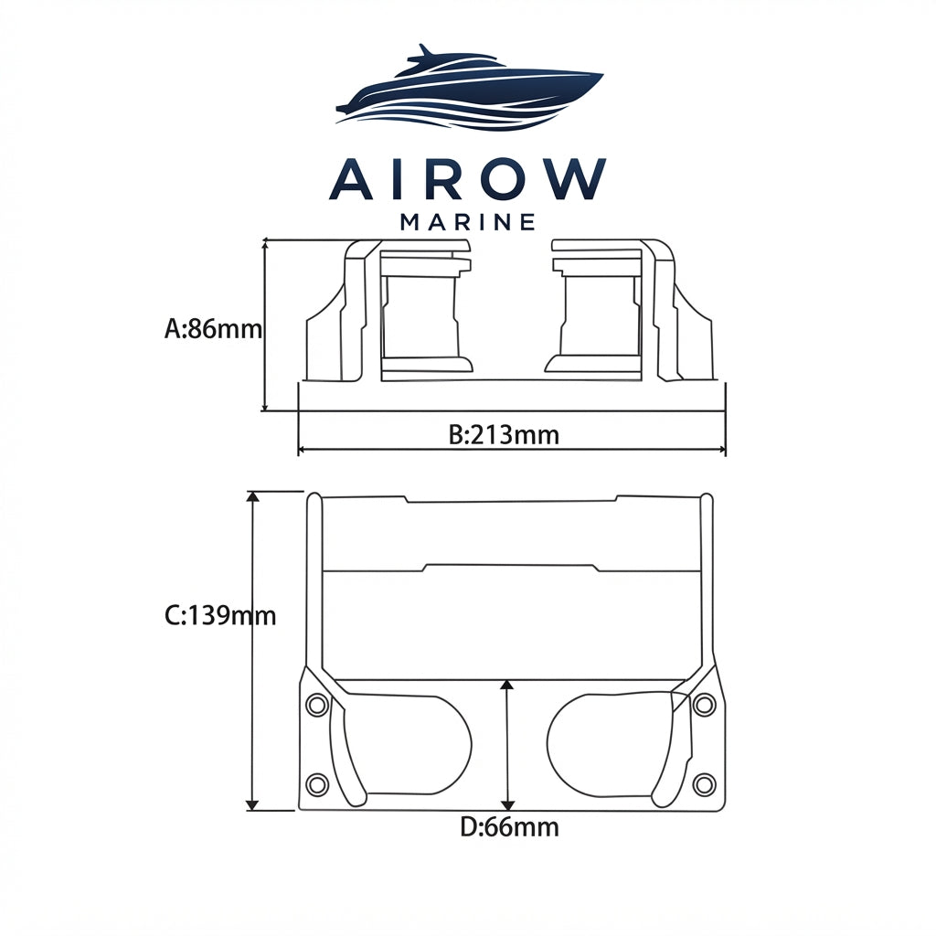 Airrow Marine Elite Yacht Anchor Roller - 316 SS, Delrin Rollers | 213mm