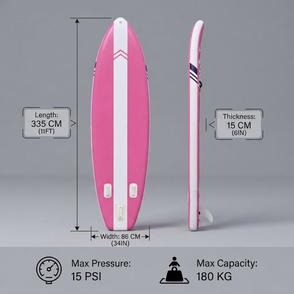 Inflatable SUP – Military-Grade Drop-Stitch, All-Water Versatility (11' x 34" x 6")